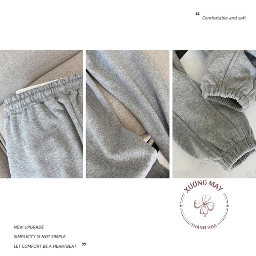 Quần boom gân cạp chun, quần dài gấu bo da cá bigsize S - 2XL 3 màu đen, ghi trắng - QD008