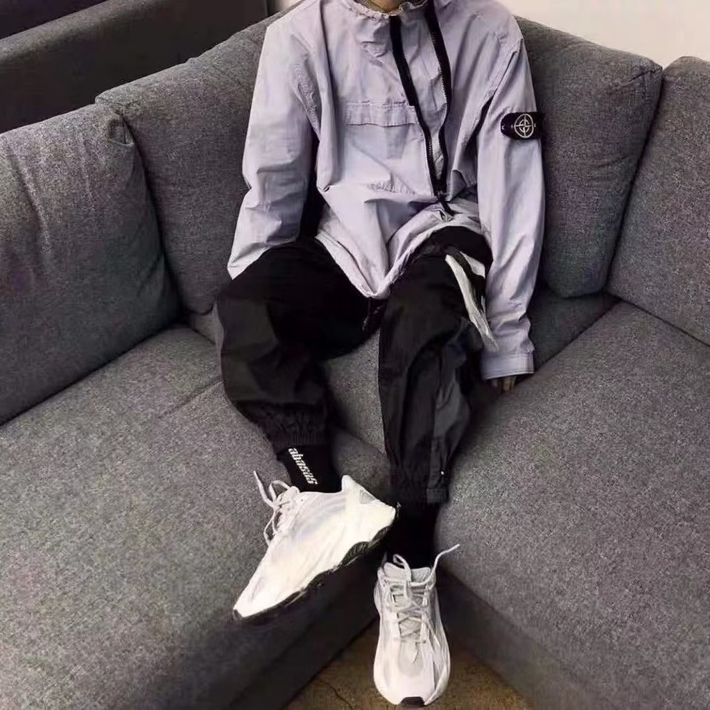 Áo Khoác Dáng Rộng Cổ Cao Chống Gió Kiểu Đường Phố Mỹ Cá Tính Cho Nam