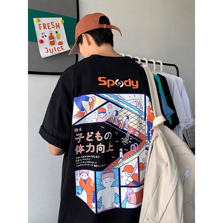 Áo Thun tay lỡ YAYSHOP phông unisex nam nữ form rộng vải cotton mềm mịn Bơi Lội kèm hình thật