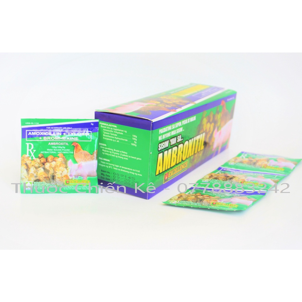 Ambroxitil (1 hộp) úm gà con, phòng bệnh cho gà đá - Thuốc Chiến Kê.