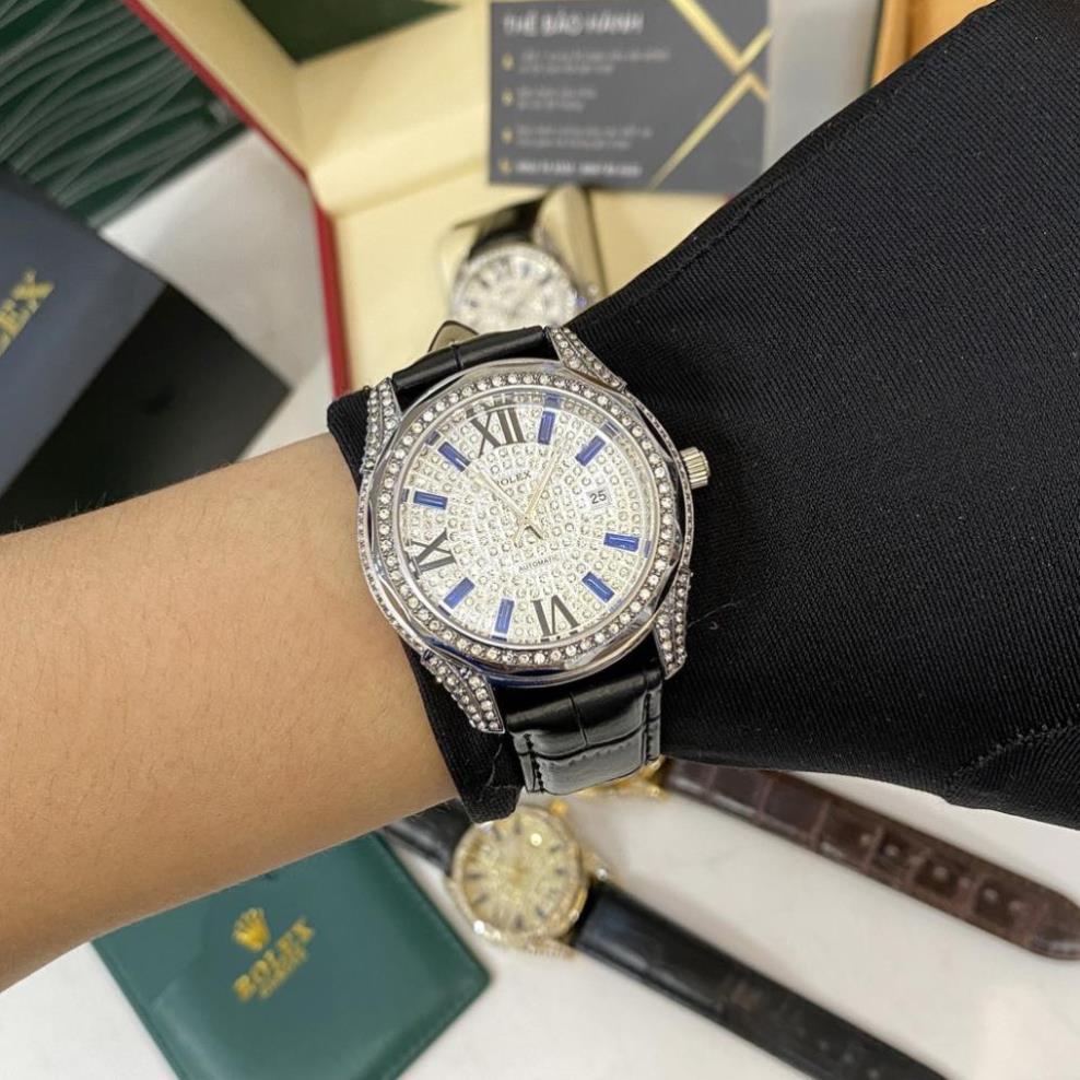 Đồng hồ nam Role đính đá full box dây da - bảo hành 12 tháng DH515 shop105 | BigBuy360 - bigbuy360.vn