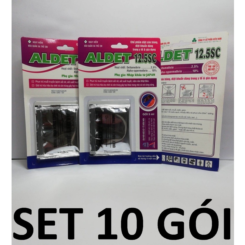 SET 10 gói 5ml ALDET 12.5SC Thuốc diệt ruồi muỗi, gián, côn trùng