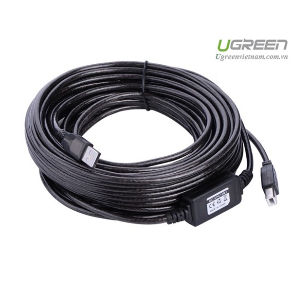 Dây cáp máy in 15M Ugreen US122 UG- 10362 + IC Khuếch đại cao cấp _Hàng chính hãng