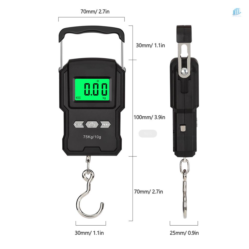 Cân Điện Tử 75kg / 10g WeiHeng A27L / A27L-B Màn Hình LCD Có Thể Sạc Lại Độ Chính Xác Cao