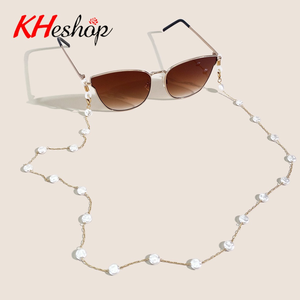 Dây Chuỗi hạt Ngọc 8*3mm đeo kính, khẩu trang siêu tiện lợi, Phong cách Retro cổ đại, mã Y6028