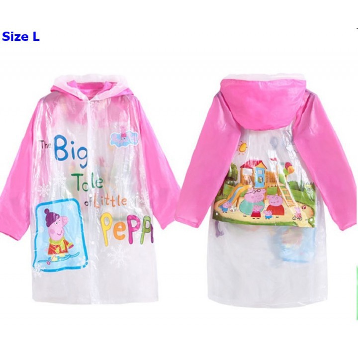 Áo Mưa Pig Peppa Cho Bé Size L 1m - 1m2