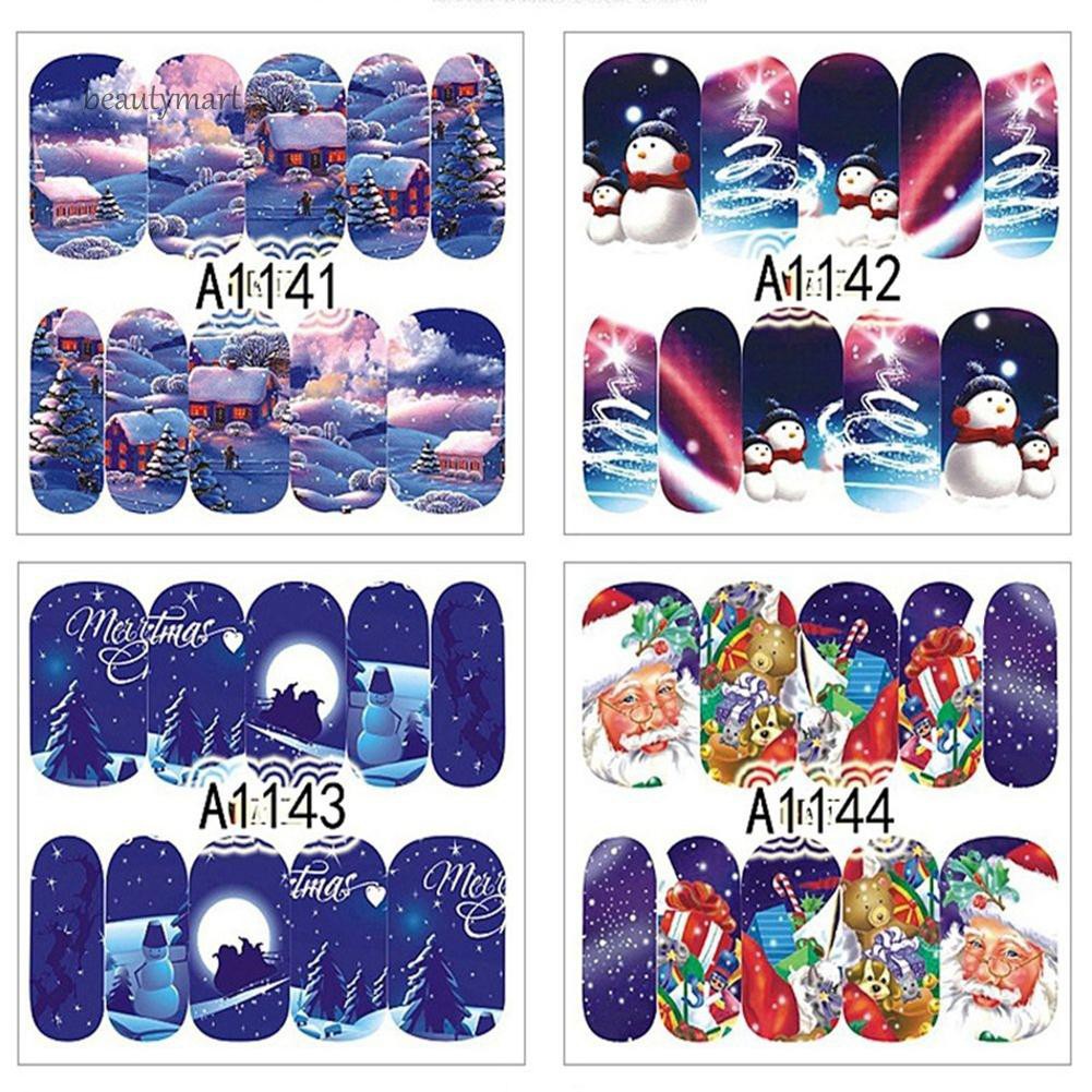12 miếng dán trang trí móng tay chủ đề Giáng sinh cho nữ