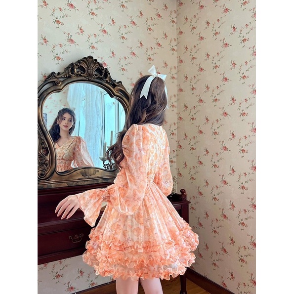 Bel Ange - Đầm voan tơ đính bèo xoè Lily Dress