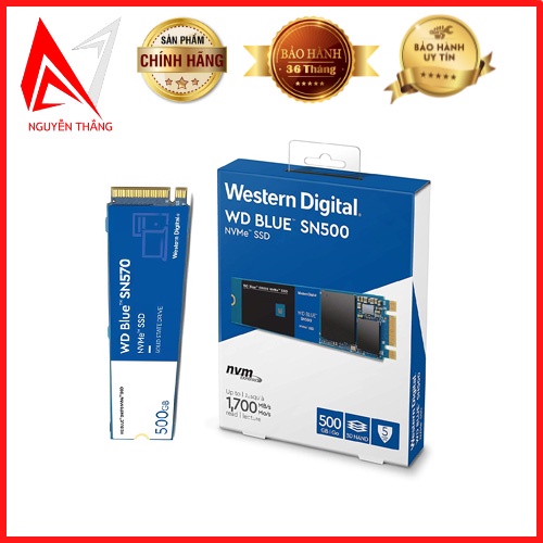 Ổ Cứng SSD Western Blue SN570 WDS500G3B0C 500GB PCIe NVMe™ Gen3x4 M2-2280 (đọc: 3500MB/s /ghi: 2300MB/s)