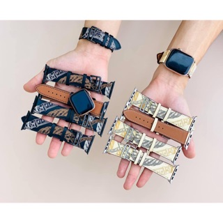 Dây da đồng hồ thông minh hoạ tiết HERMES sang chảnh