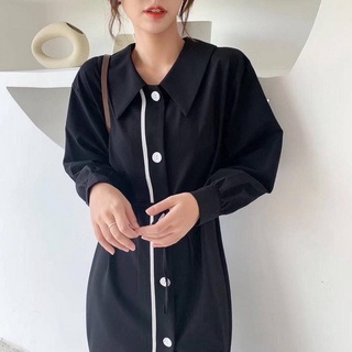 Đầm đen viền trắng siêu sang