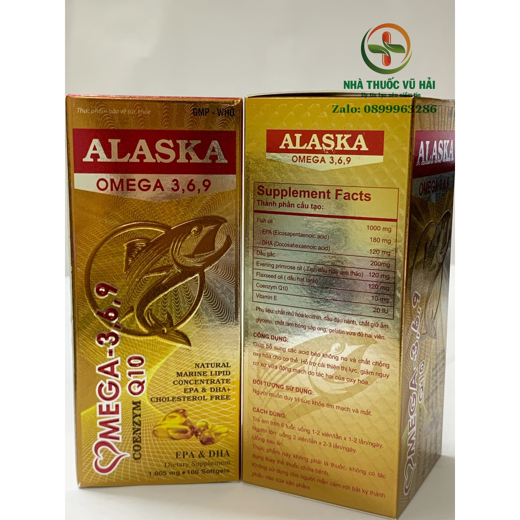 Viên dầu cá Omega369 Alaska Coenzym Q10 (lọ 100 viên)
