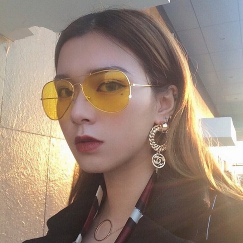 Kính Mát gọng khung kim loại -màu ombre ống kính-chống tia UV400-cổ điển phong cách Hàn Quốc cho nam và nữ