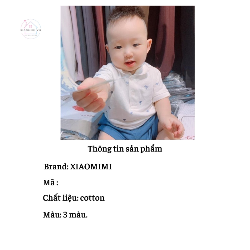 Áo polo bé trai chất cotton sét 3 màu Xiaomimi