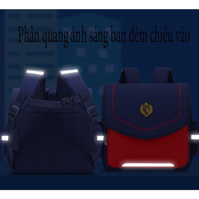 Cặp sách cho bé chống gù chống thấm nước có phản quang- Balo học sinh tiểu học trung học từ lớp 1- lớp 7 chất xịn