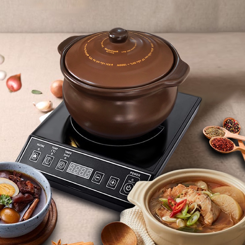 Nồi đất nấu bếp từ 2 lít NodaCook (Màu nâu)