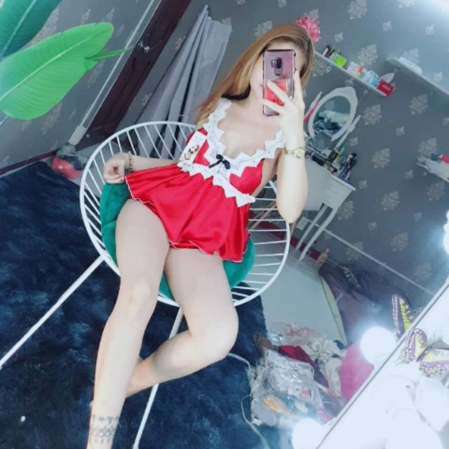 Bộ đồ ngủ 2 dây phi lụa phối ren sexy, xinh xắn