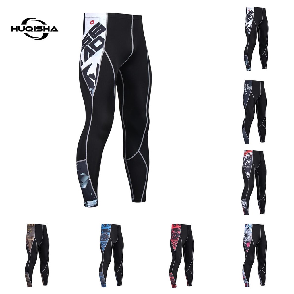 Quần legging thể thao HUQISHA thấm hút mồ hôi nhanh dành cho nam