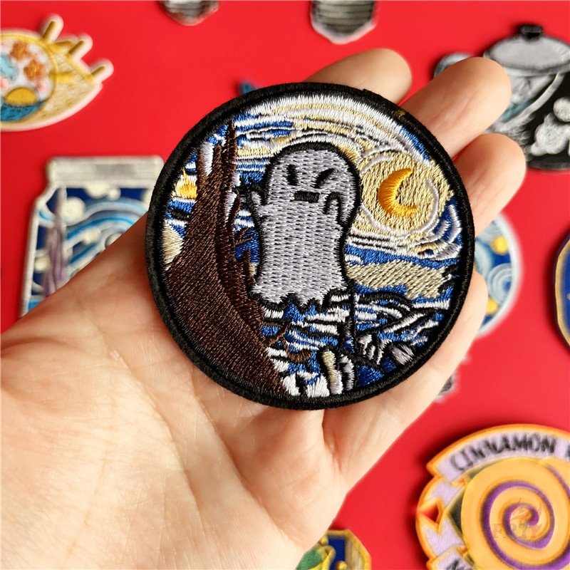 ♚ Bộ Sưu Tập Nghệ Thuật - Miếng Dán Ủi Hình Bầu Trời Đêm / Vũ Trụ ♚ 1 Cái Tự May Thêu Trên Sắt Trên Huy Hiệu Miếng Vá