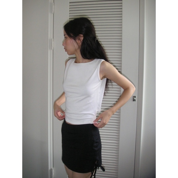 Áo cổ thuyền buộc dây Miyou - DESTINY TOP