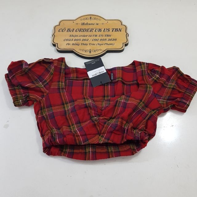 áo sọc đỏ croptop