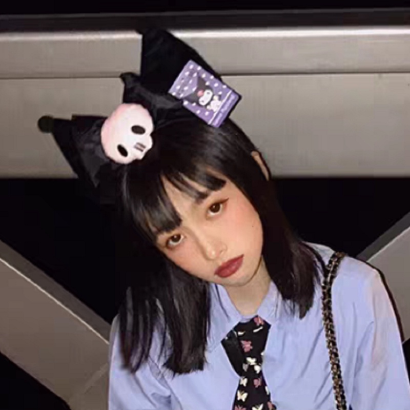 Cài tóc kiểu tai nhân vật hoạt hình Kuromi My Melody nhồi bông đáng yêu