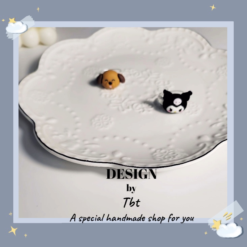 Nhẫn Cặp Đôi Họa Tiết Cún Sanrio Dễ Thương Handmade Dành Cho Nam Và Nữ (Tbt)