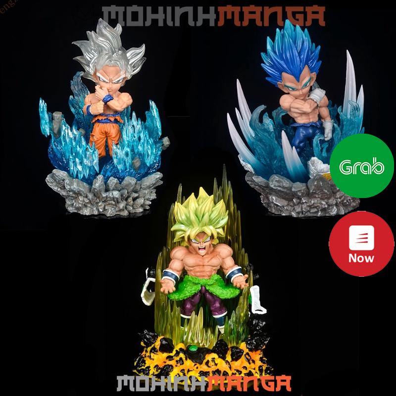 Mô hình có đèn LED màu Son Goku Ultra Instinct (Songoku vô cực), Vegeta Blue và Broly trong Dragon Ball 7 viên ngọc rồng