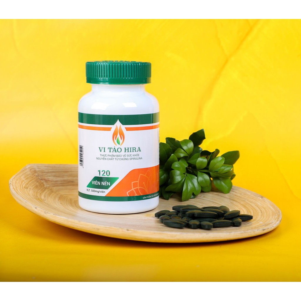 [Hàng chính hãng] Tảo xoắn Hira Spirulina nguyên chất 100% hộp 120 viên nén