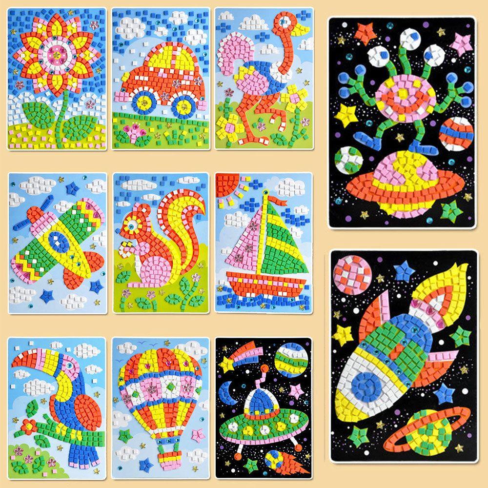 Sticker Dán Tường Họa Tiết Mosaic 3D Sáng Tạo Giáo Dục Sớm Cho Trẻ