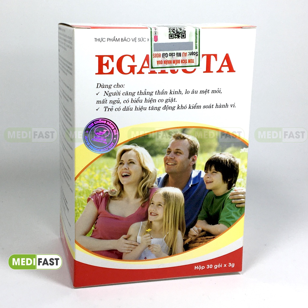 Egaruta Cốm - Giảm tăng động cho trẻ, co giật, rối loạn giấc ngủ Hộp 30 gói - Mua 6h tặng 1h bằng tem tích điểm