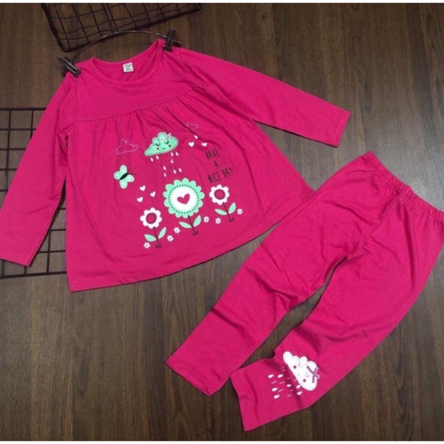 Bộ cotton 4c bé gái 23-35 kg