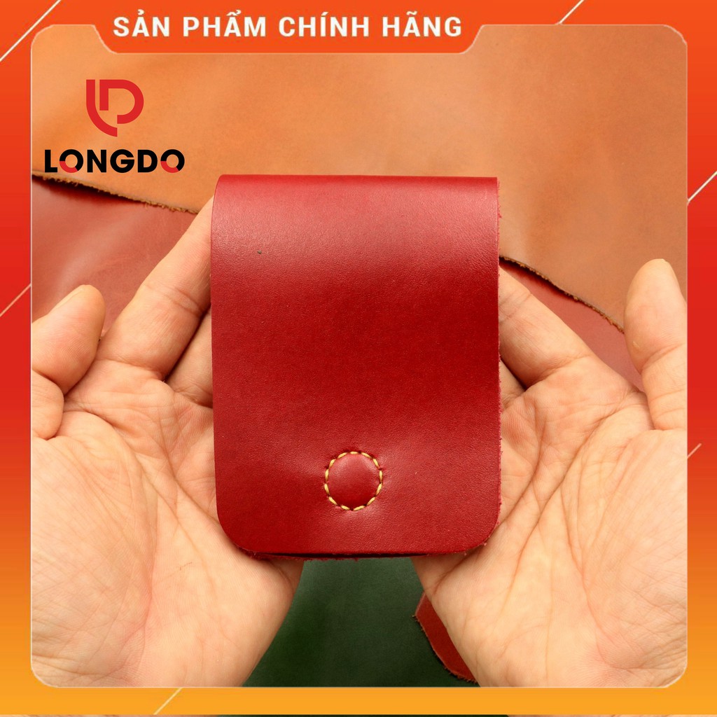 Ví sen 3, ví da mini nam da bò thật - Bảo hành 5 năm - Hàng chính hãng thương hiệu Longdo Leather