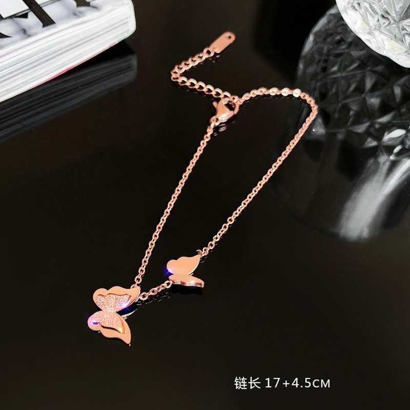 Lắc tay nữ 100% TITAN NGUYÊN CHẤT vòng tay nữ mặt bướm KHÔNG GỈ phong cách ins hàn quốc thanh lịch thời trang