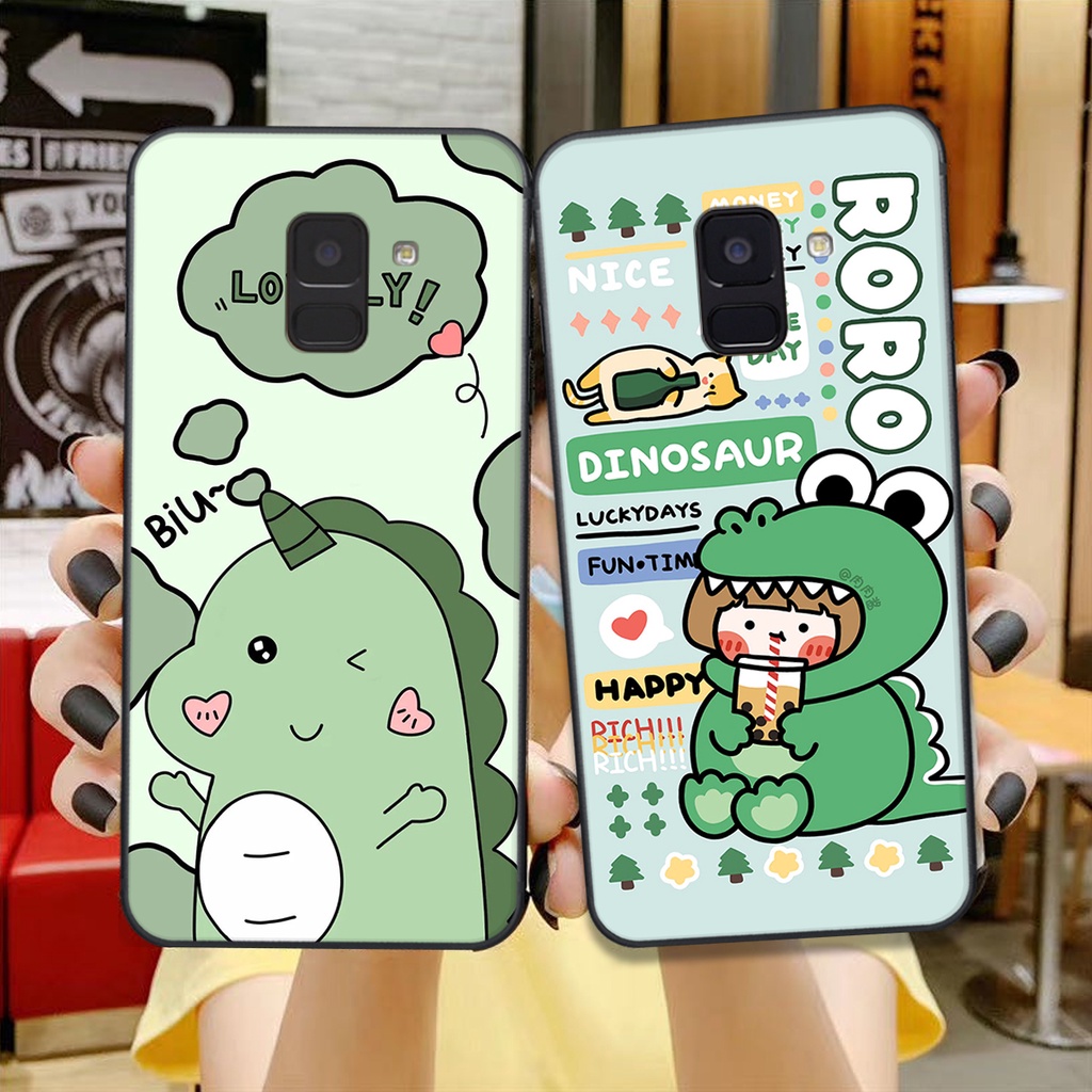 Ốp lưng SAMSUNG A6 2018 - A8 2018 - A8 PLUS in hình khủng long đáng yêu - PK88