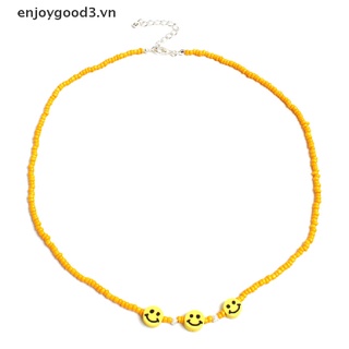 //Enjoy shopping // Bohemia Colorful Beads Smile Face Choker Necklace Clavicle Summer Jewelry Gift .