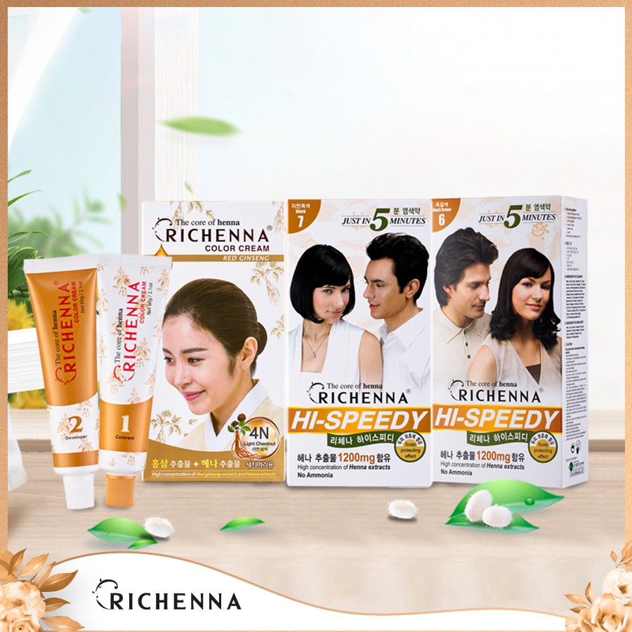 Nhuộm tóc phủ bạc thảo dược Richenna Hi-Speedy Color Hàn Quốc 60g | BigBuy360 - bigbuy360.vn
