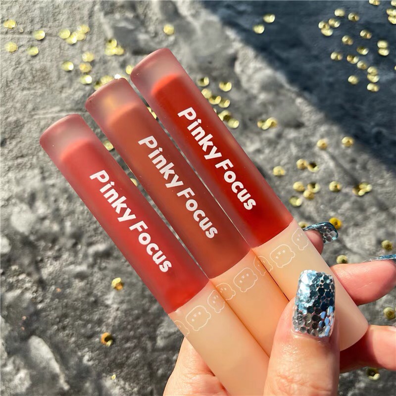 Son kem gấu PINKY FOCUS mịn lì mềm môi căng mọng Cotton Powder Yarn Mist Lip Mud siêu hot trend PINKYFOCUS PKFC02 | BigBuy360 - bigbuy360.vn