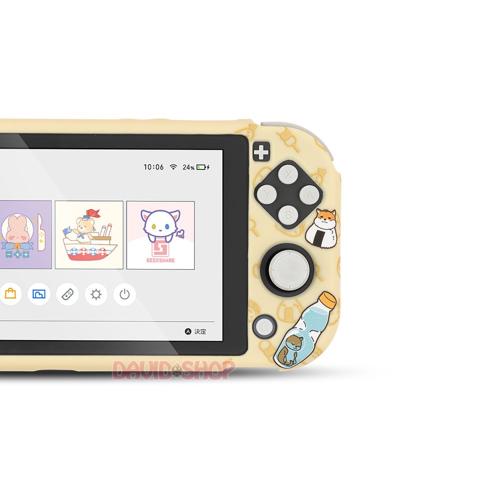 Ốp cứng toàn thân cao cấp chủ đề Cún Shiba Inu hãng Geekshare cho Nintendo Switch Lite