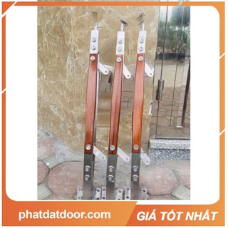 (Xả Kho)-Trụ Kính Cầu Thang Trụ inox Má Gỗ Lim Nam Phi