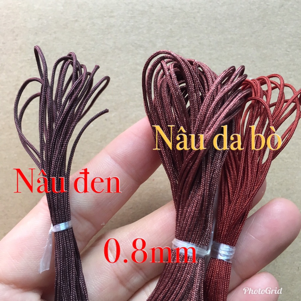 🍀🌺  Dây dù thắt vòng tay nữ hoặc bé gái size 0.8mm nylon cord #72 chỉ đỏ