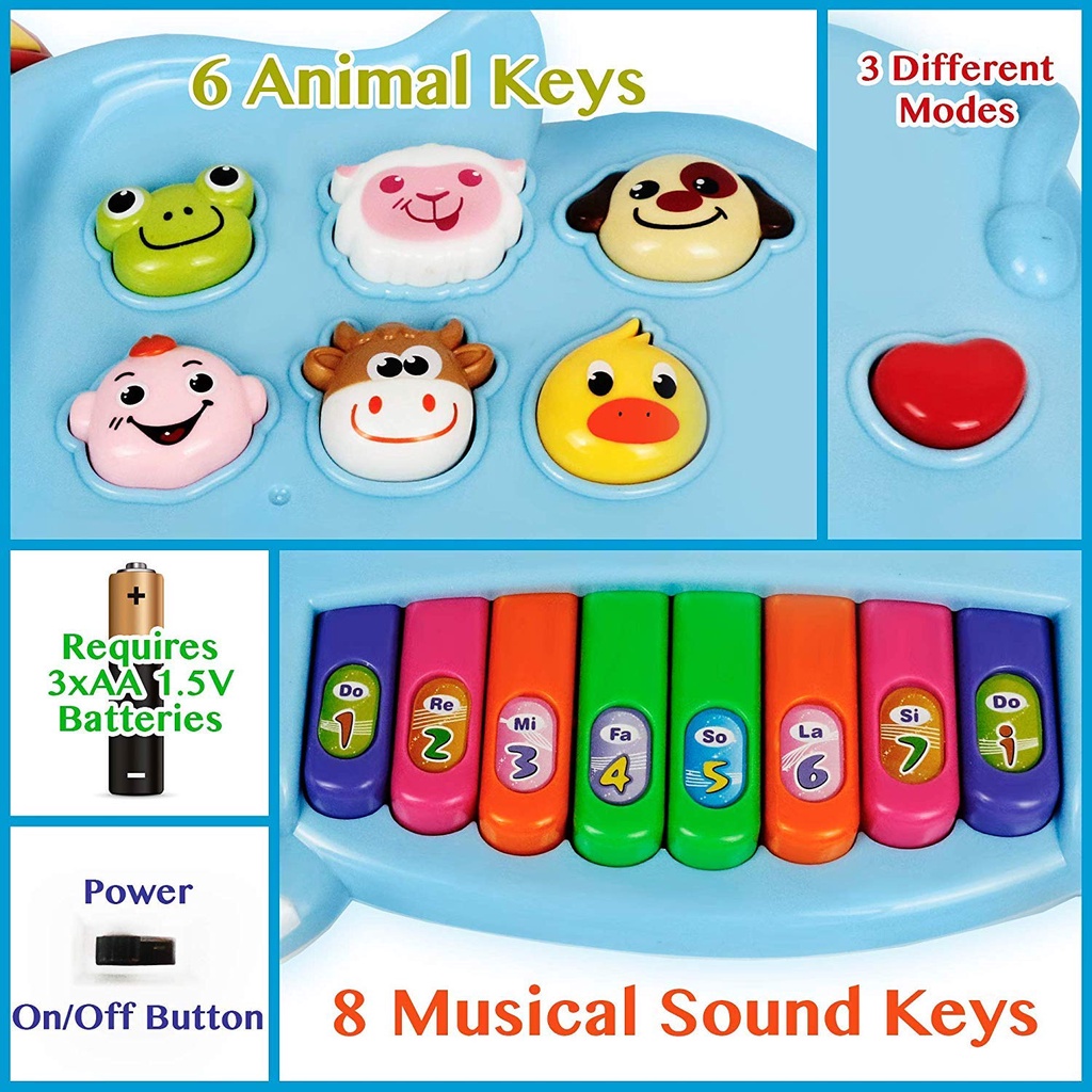 Đồ Chơi Đàn Piano Cho Bé  HCM   Hình dáng màu sắc đẹp, Âm thanh hay,nhiều chế độ, Có đèn sáng, quà tặng bé yêu.
