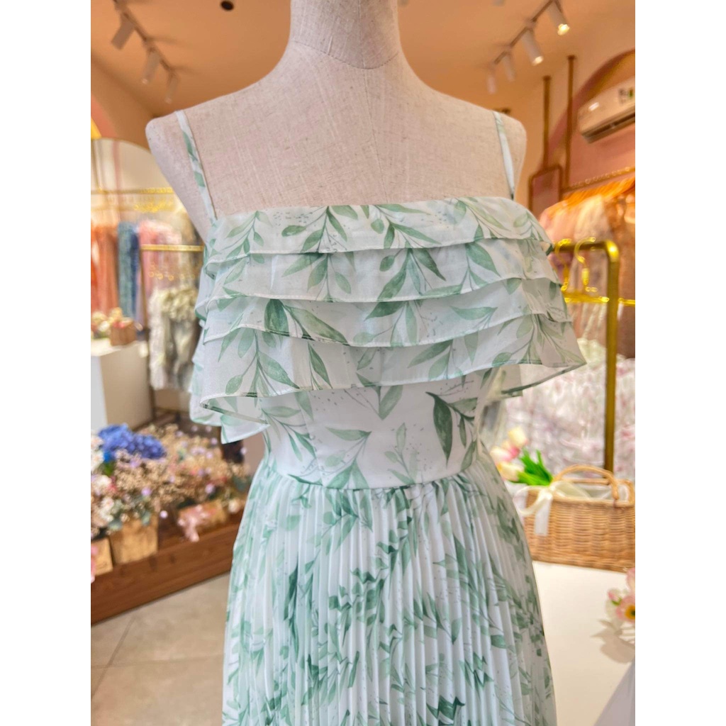 TIELA Đầm váy hoa xếp ly hai dây-Tiffany Dress
