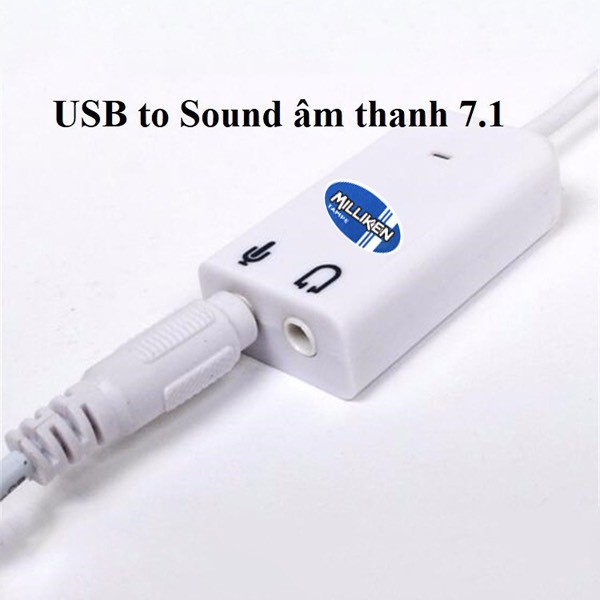 Usb Sound Có Dây Dài 15cm (Hỗ trợ âm thanh 7.1, 1 cổng sound, 1 cổng audio)