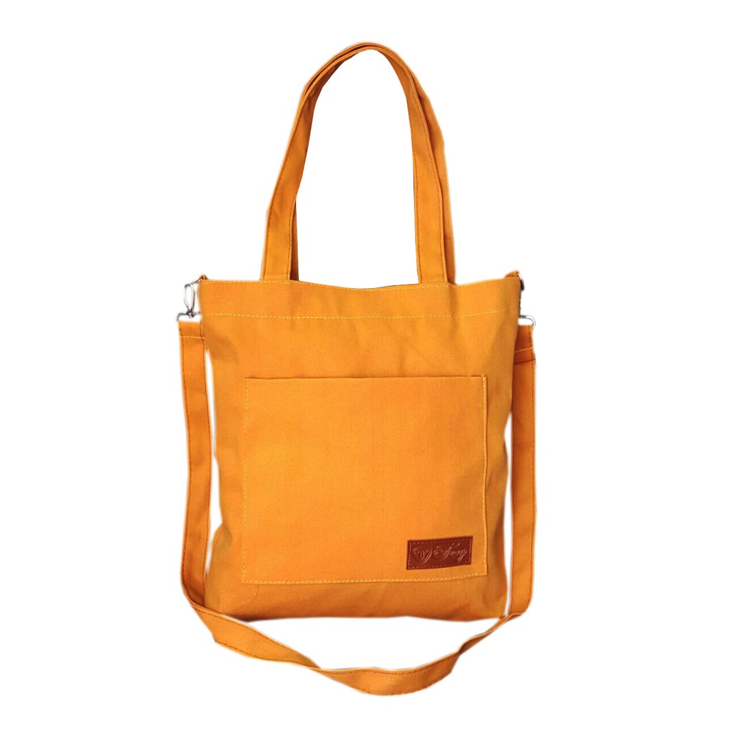 Túi tote vải canvas TROY Classic màu đơn sắc