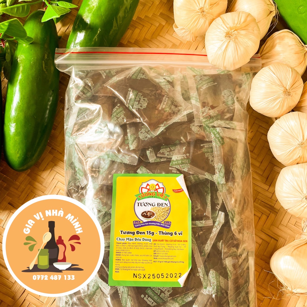 TƯƠNG ĐEN DẠNG GÓI HOA SEN  100GÓI/15GÓI