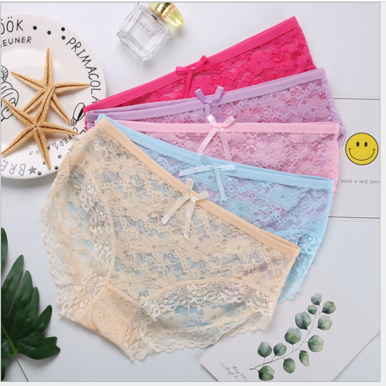 Quần lót nữ sexy Hoàng Oanh vải ren thoáng mát hoa đính nơ - 3808 | BigBuy360 - bigbuy360.vn