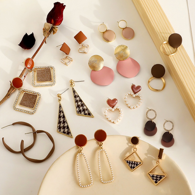 Bông tai mạ bạc phong cách retro Hàn Quốc 2023