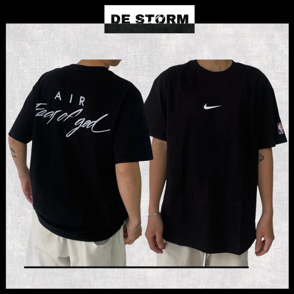 Áo thun cotton NJKE AIR FEAR OF GOD 💥 CAO CẤP 💥 Full Tag Túi Zipper Form Chuẩn âu Trắng Đen - DE STORM