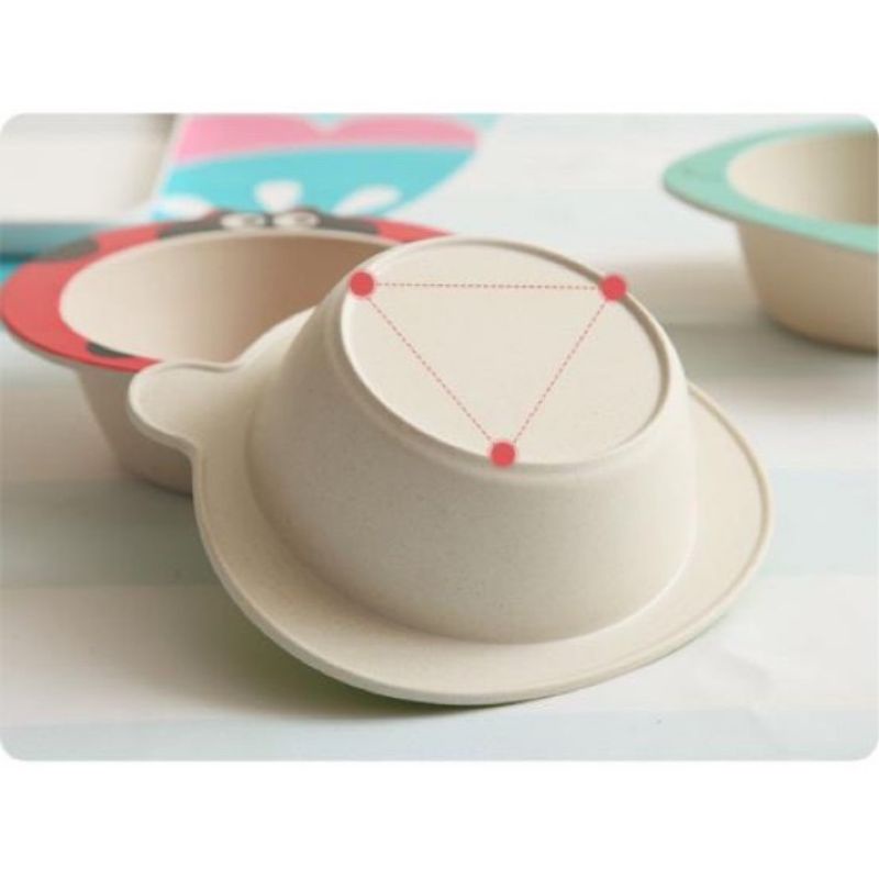 Bát ăn dặm hình thú sợi tre thiết kế cực đáng yêu cho bé